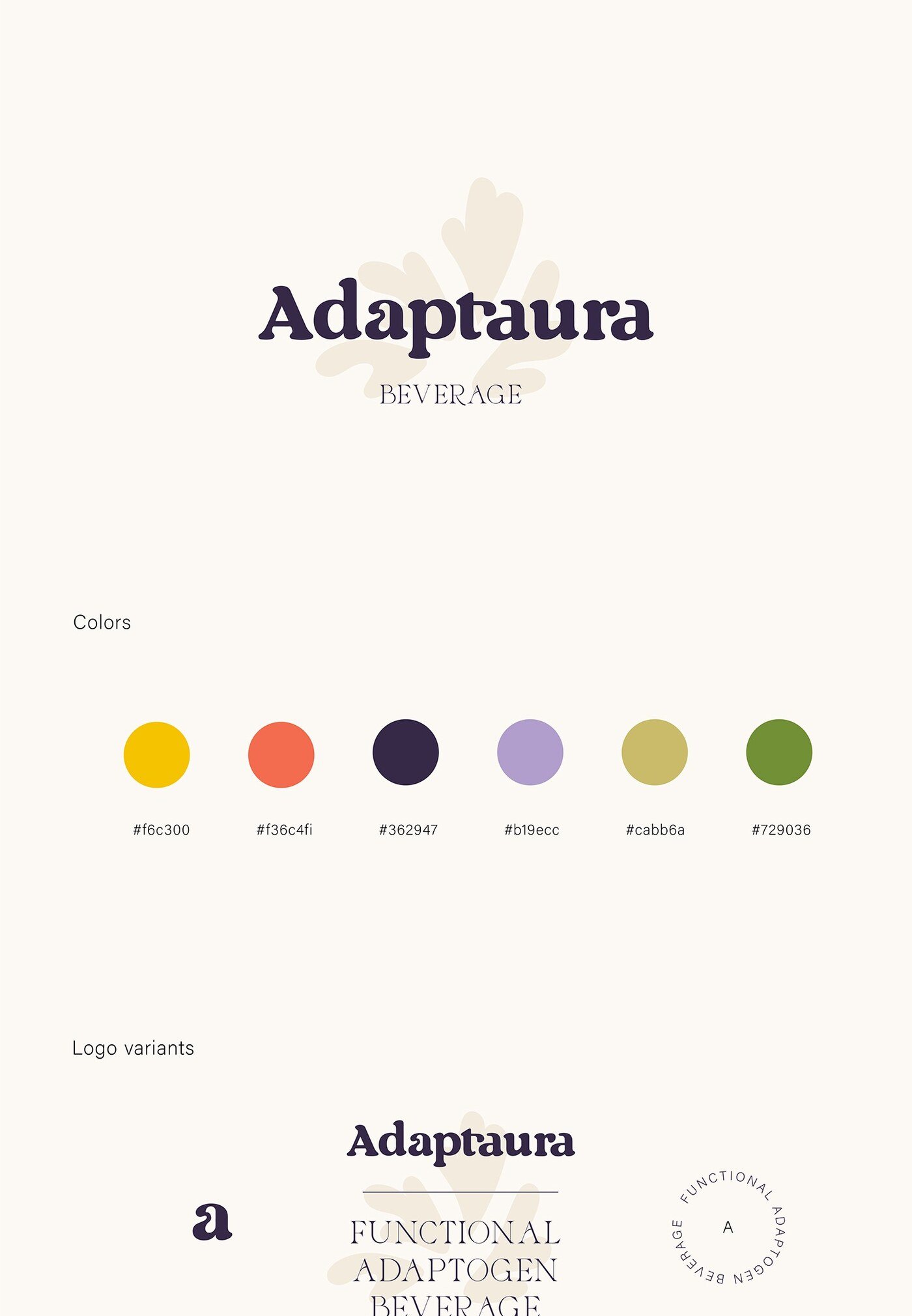 Diseno de packaging de bebida adaptogena Adaptaura por Eva Hilla Studio