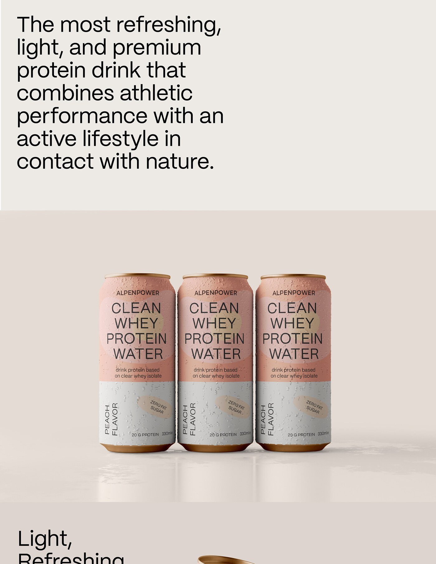 AlpenPower protein drink can packaging design by Eva Hilla Studio
