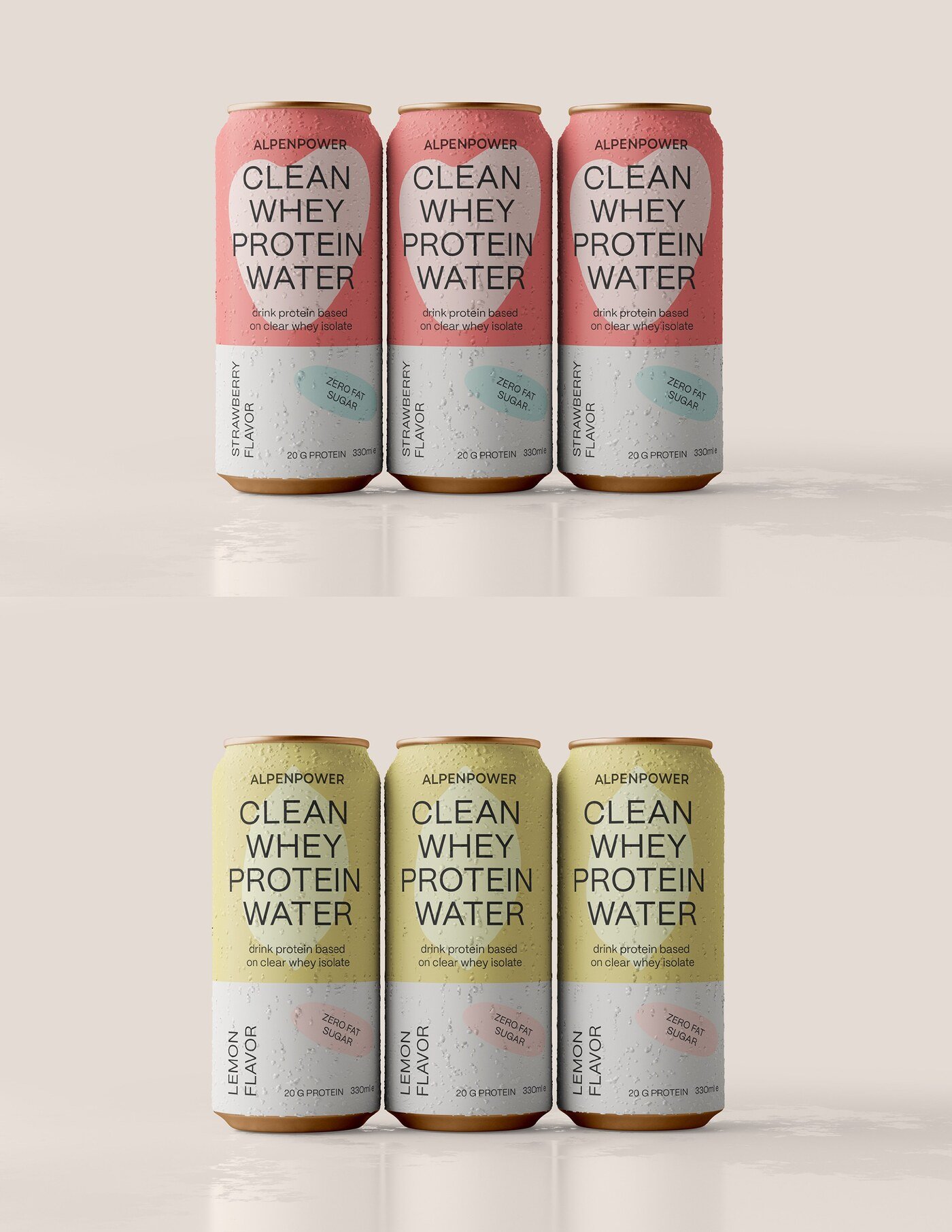 AlpenPower protein drink can packaging design by Eva Hilla Studio