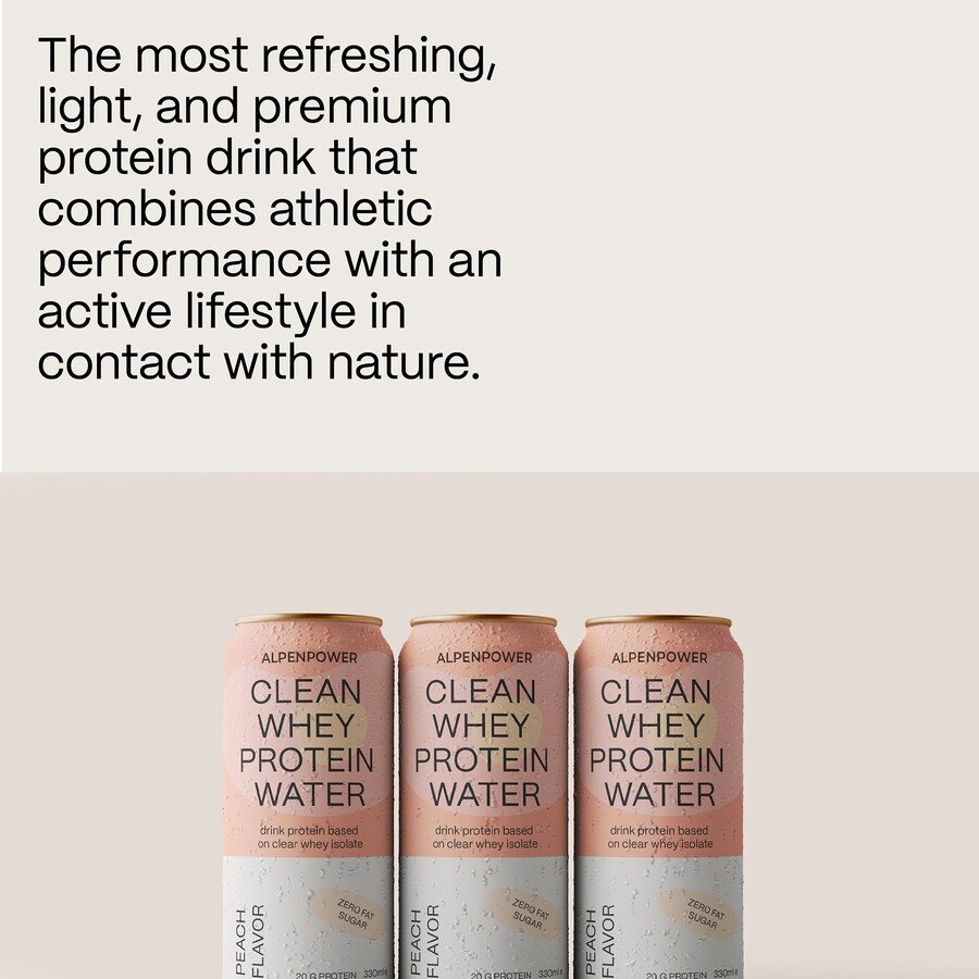 AlpenPower protein drink can packaging design by Eva Hilla Studio