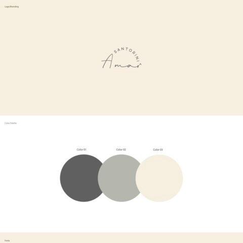 Amar Santorini organic Greek food brand identity and packaging by Eva Hilla Studio