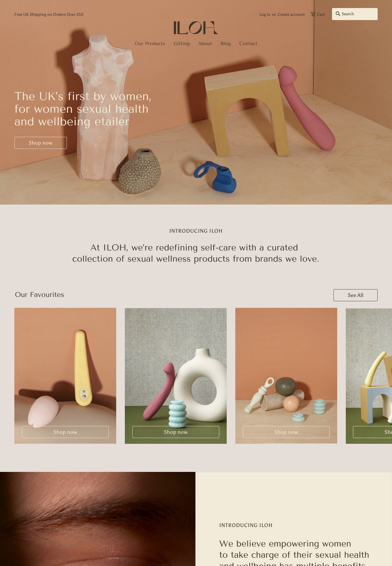 Diseno de la tienda online de productos menstruales sostenibles ILOH por Eva Hilla Studio