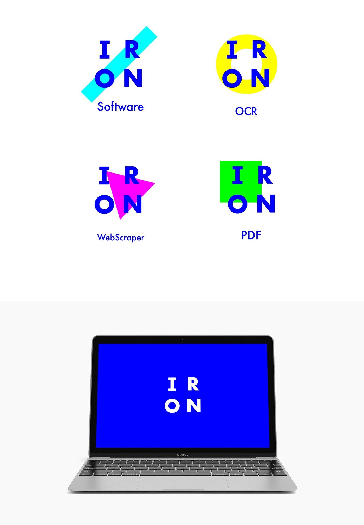 Iron Software brand identity built from four letterforms by Eva Hilla Studio