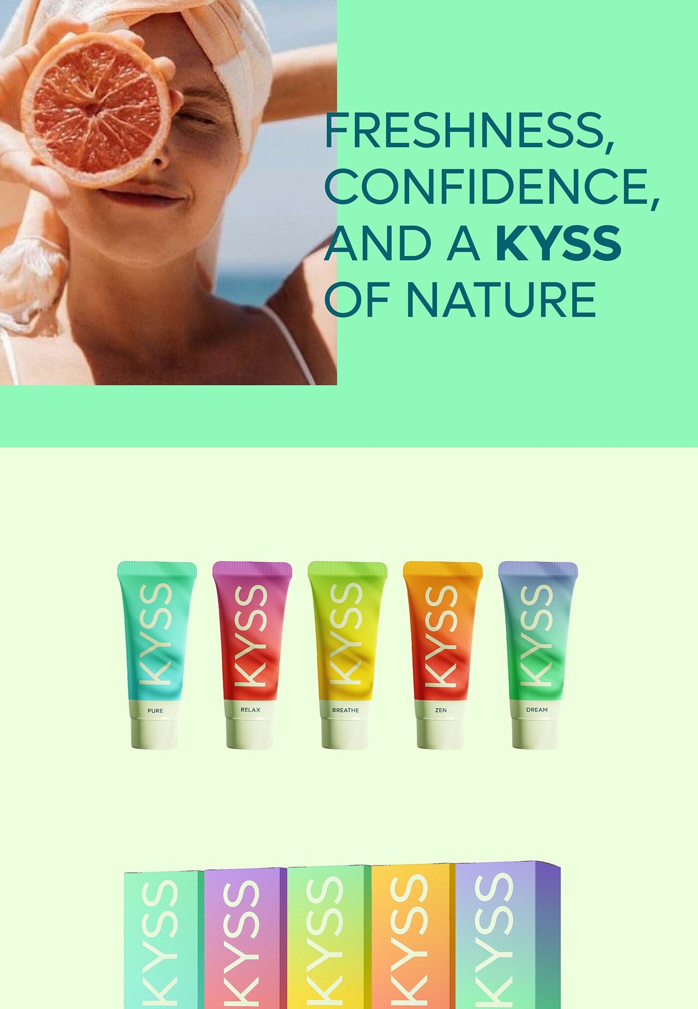 Identidad y packaging del desodorante natural KYSS por Eva Hilla Studio