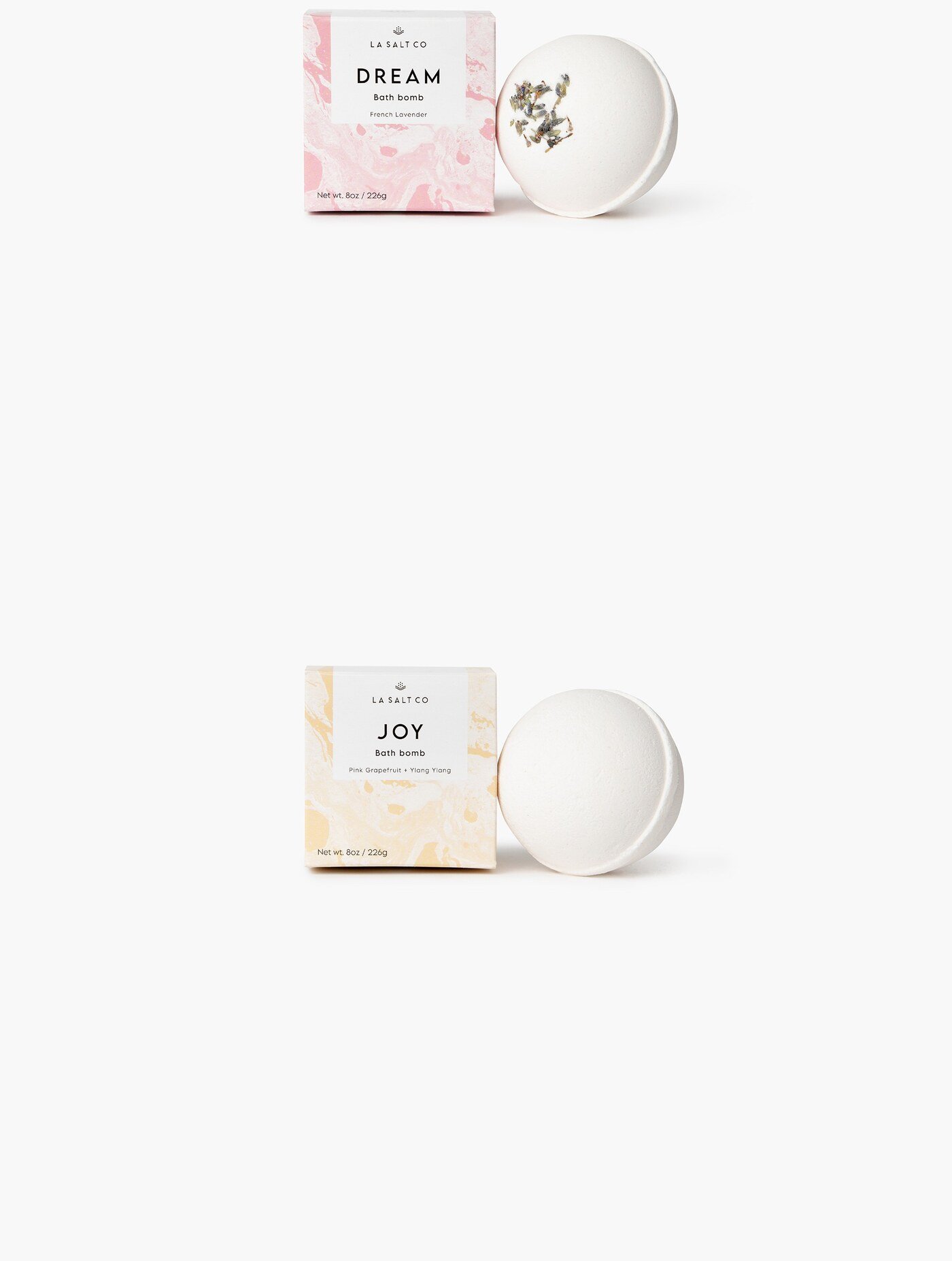 Coleccion de packaging de productos minerales de bano y cuidado corporal La Salt Co. por Eva Hilla Studio