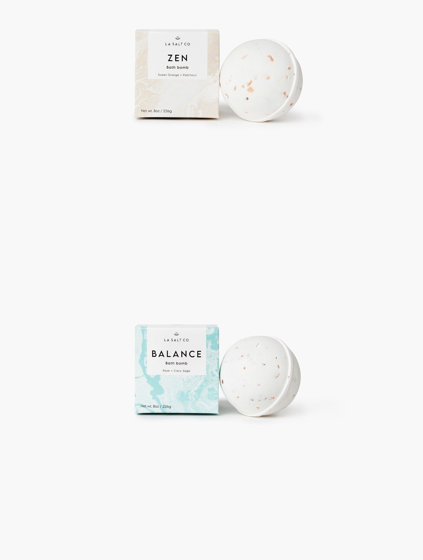 Coleccion de packaging de productos minerales de bano y cuidado corporal La Salt Co. por Eva Hilla Studio