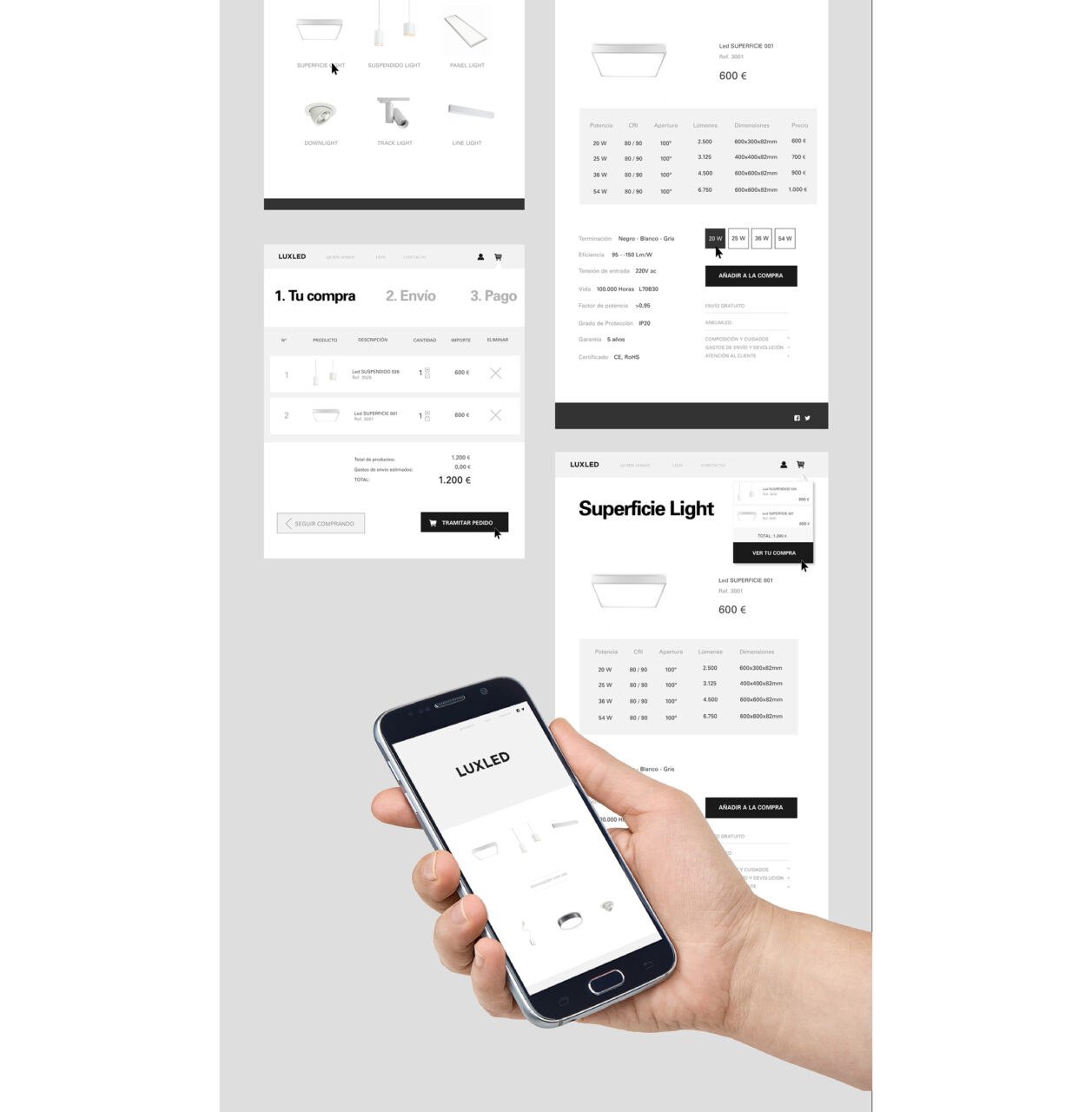 Luxled — proyectos de diseño web por Eva Hilla Studio