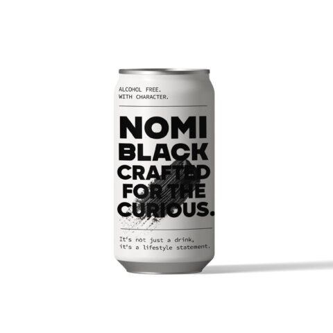 Nomi Black alcohol-free premium cocktail brand identity by Eva Hilla Studio