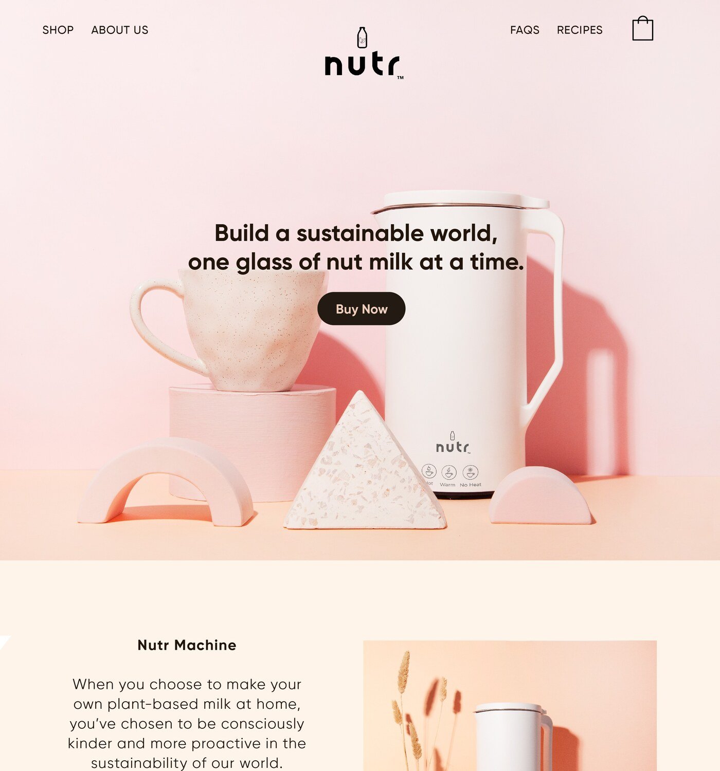 Diseno web minimalista en Shopify para Nutr por Eva Hilla Studio