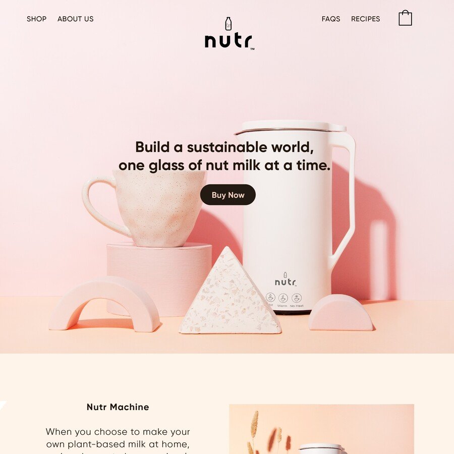 Nutr minimalist Shopify web design by Eva Hilla Studio