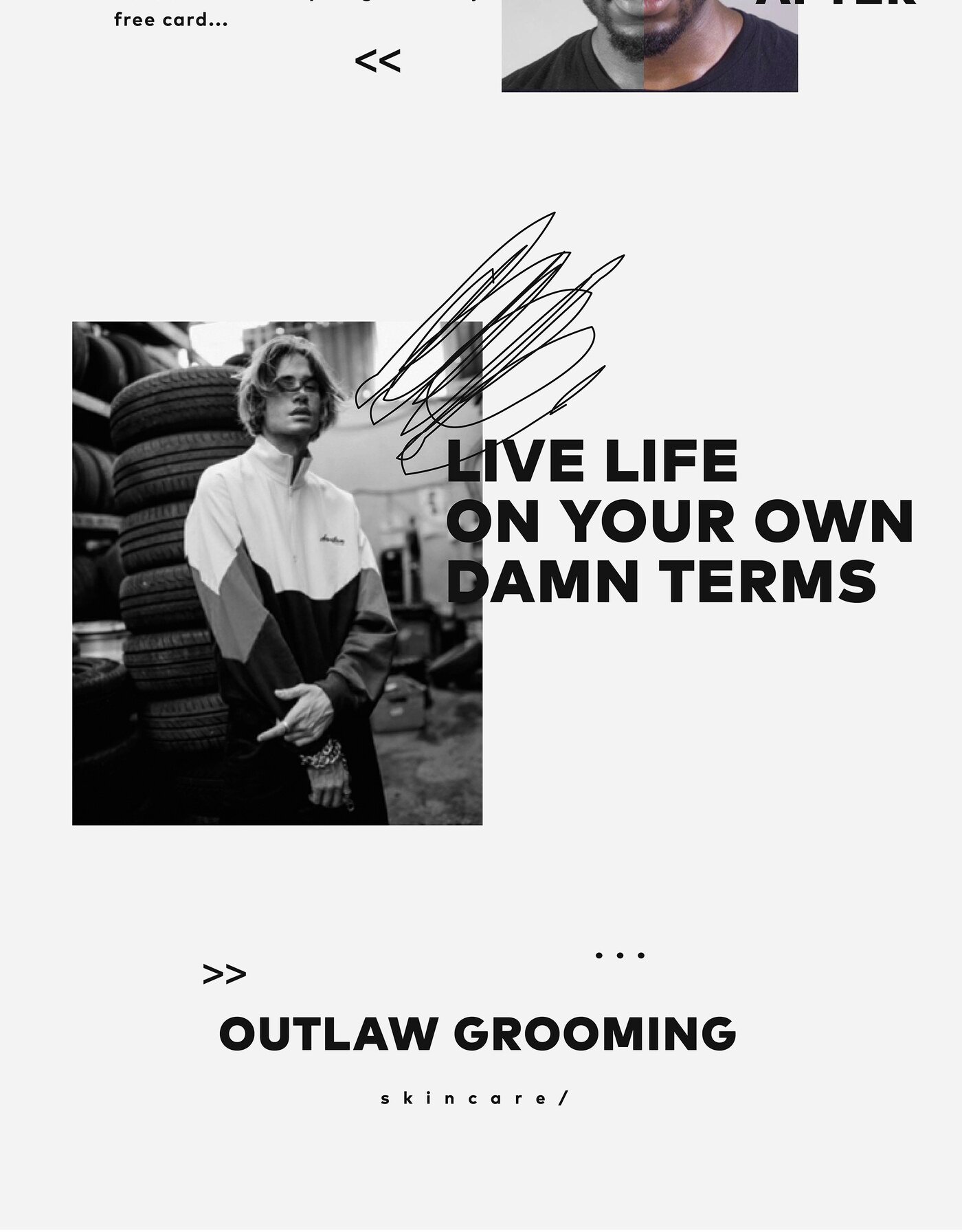 Identidad de marca de cosmetica masculina Outlaw Grooming por Eva Hilla Studio