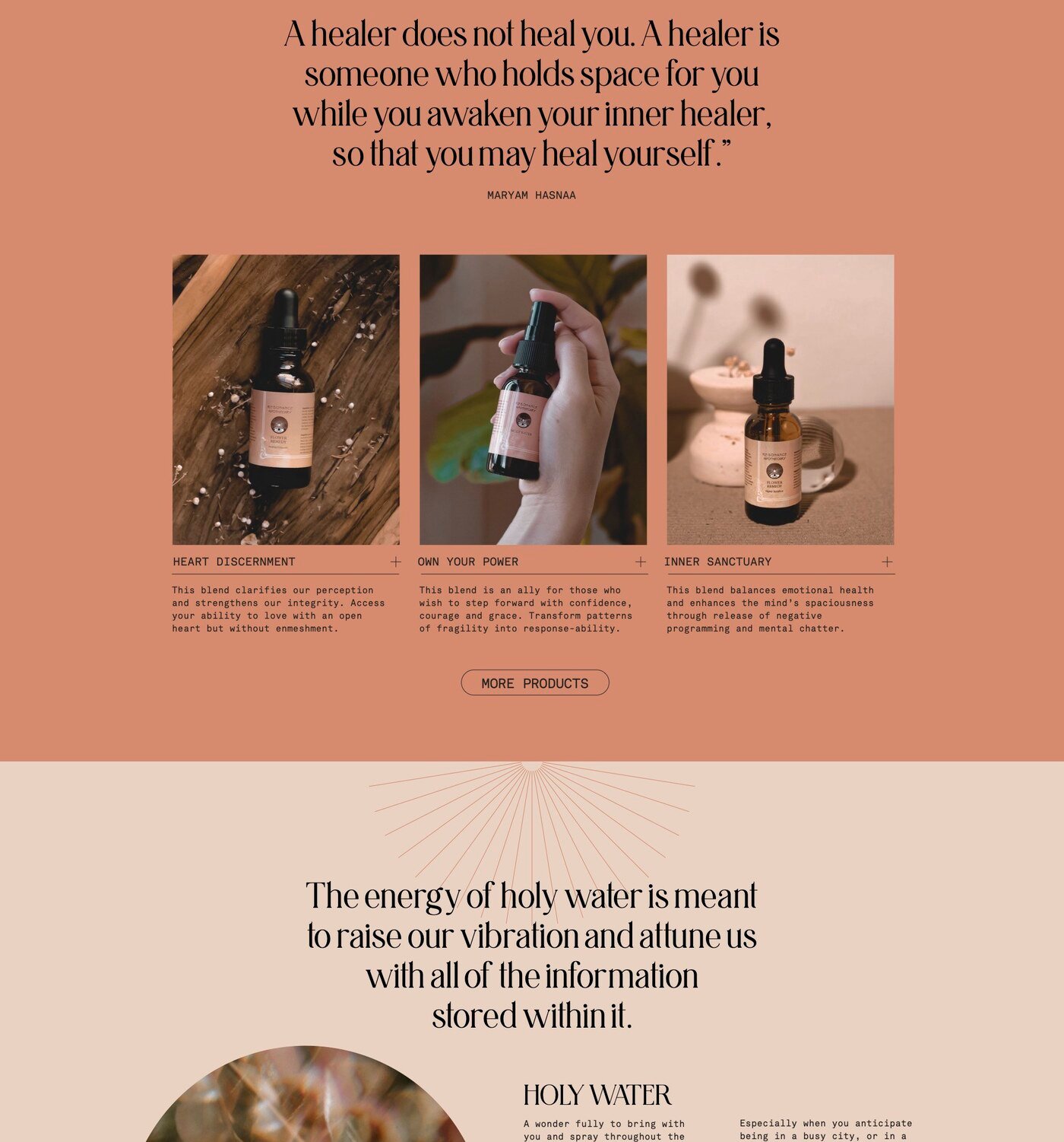 Diseno web de la marca de medicina vegetal Resonance Apothecary por Eva Hilla Studio