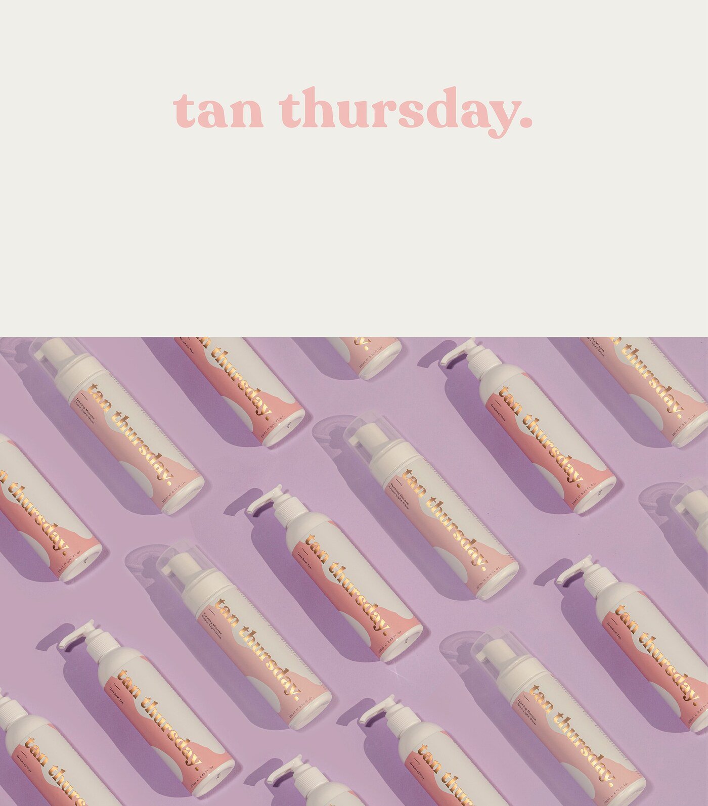 Rebranding y packaging de los productos de bronceado veganos y cruelty free Tan Thursday por Eva Hilla Studio