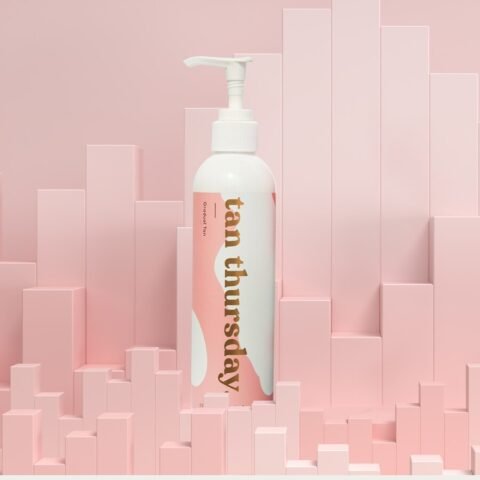 Tan Thursday cruelty-free vegan tanning products rebranding and packaging by Eva Hilla Studio