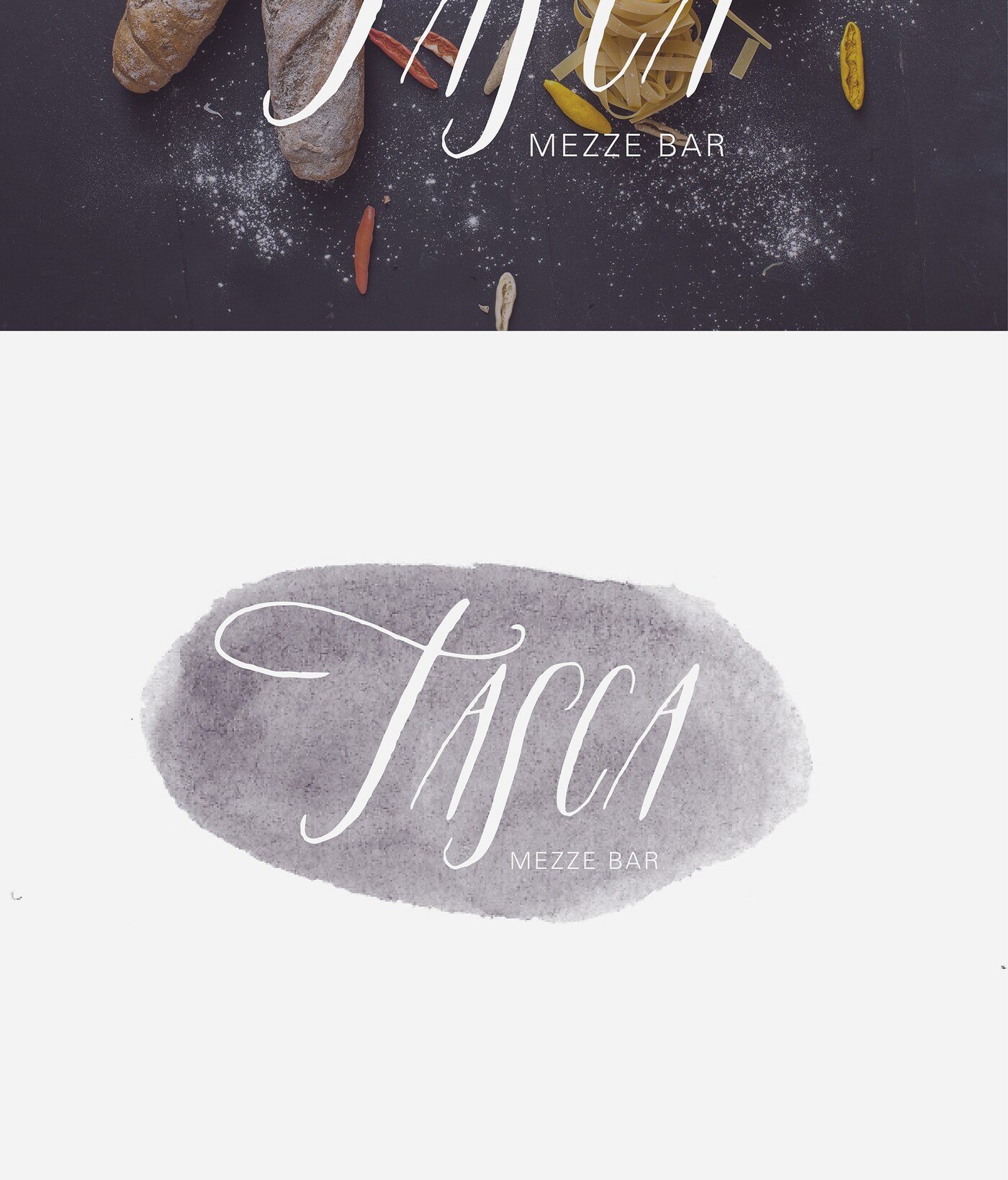 Diseno de logotipo del restaurante TASCA Mezze Bar por Eva Hilla Studio
