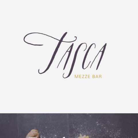 TASCA Mezze Bar restaurant logo design by Eva Hilla Studio