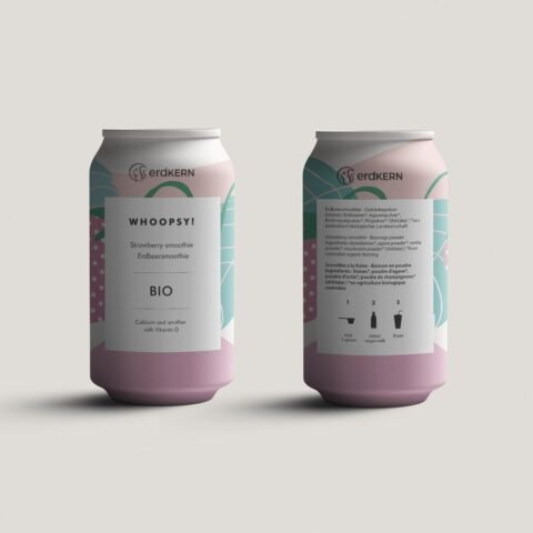 WHOOPSY smoothie packaging design by Eva Hilla Studio