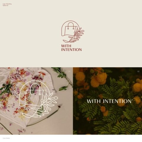 With Intention purpose-driven fashion marketplace brand identity and web design by Eva Hilla Studio