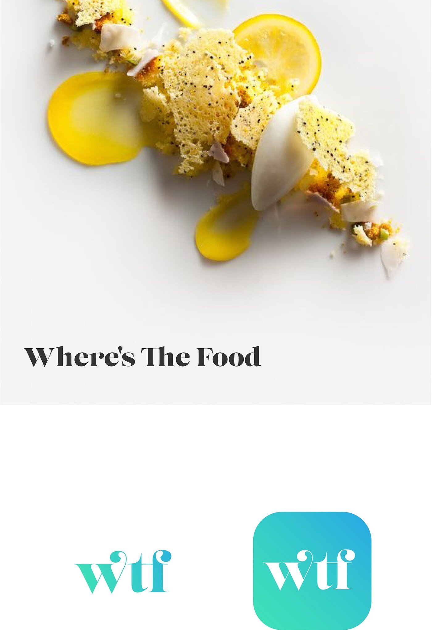 Logotipo e identidad de la app de descubrimiento de restaurantes de lujo WTF por Eva Hilla Studio